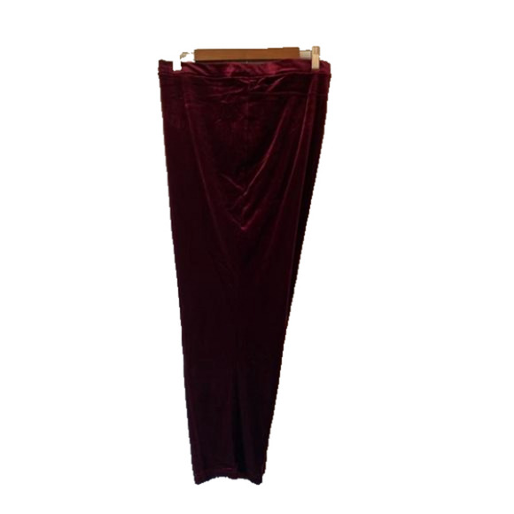 Isaac Mizrahi Live Holiday Festive Burgundy/Red Velour Pull On Pants Size 3XP - Picture 1 of 9